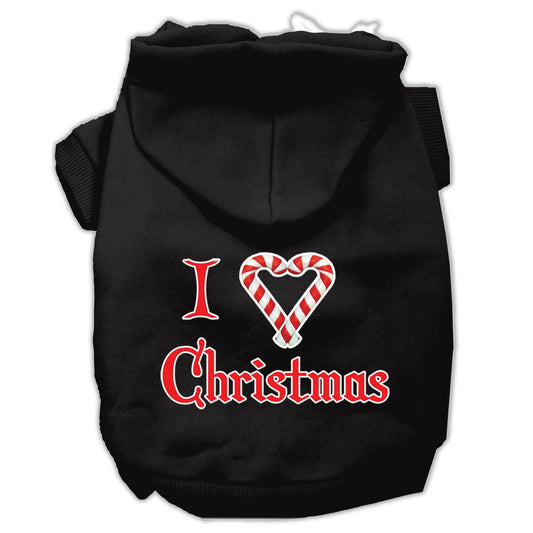 Christmas Pet Hoodie Screen Printed, "I Heart Christmas"