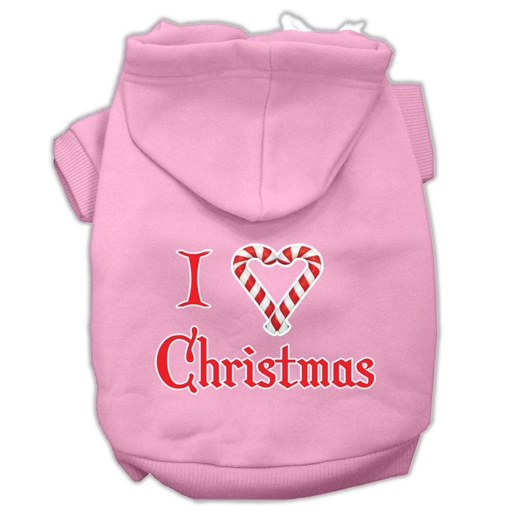 Christmas Pet Hoodie Screen Printed, "I Heart Christmas"