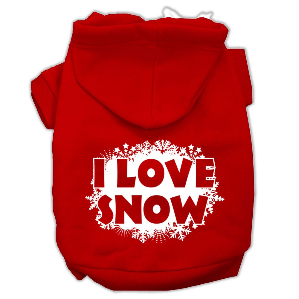 I Love Snow Christmas Pet Hoodie
