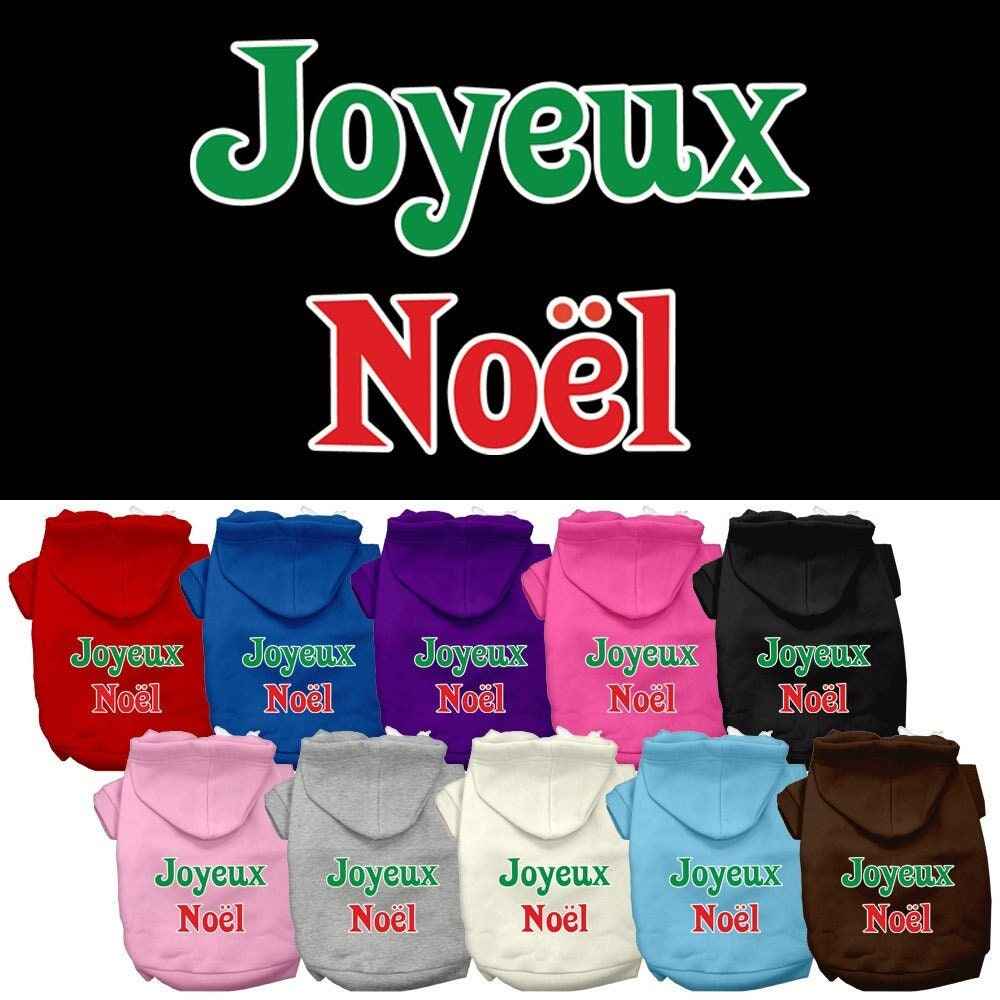 Christmas Pet Hoodie Screen Printed, "Joyeux Noel"