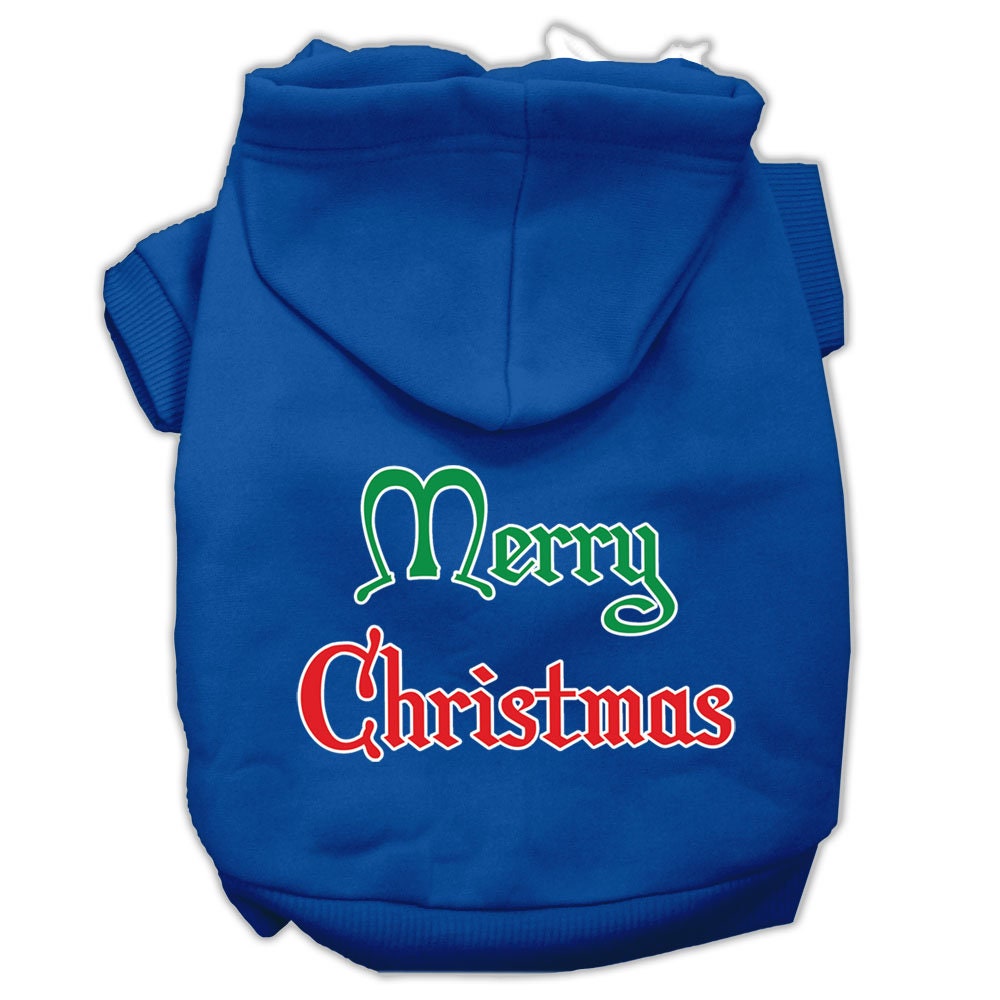 Christmas Pet Hoodie Screen Printed, "Merry Christmas"