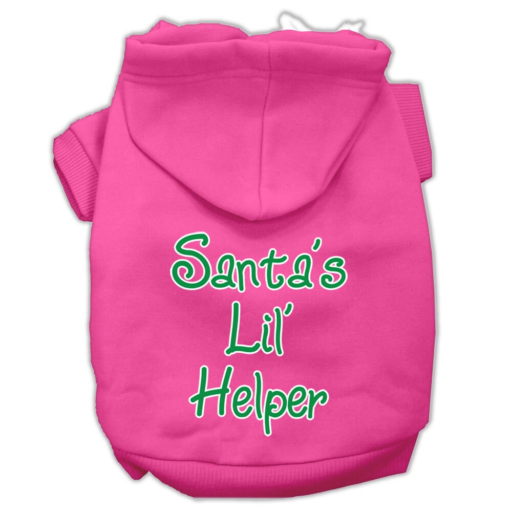 Christmas Pet Hoodie Screen Printed, "Santa's Lil Helper"
