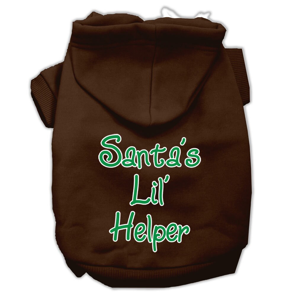 Christmas Pet Hoodie Screen Printed, "Santa's Lil Helper"