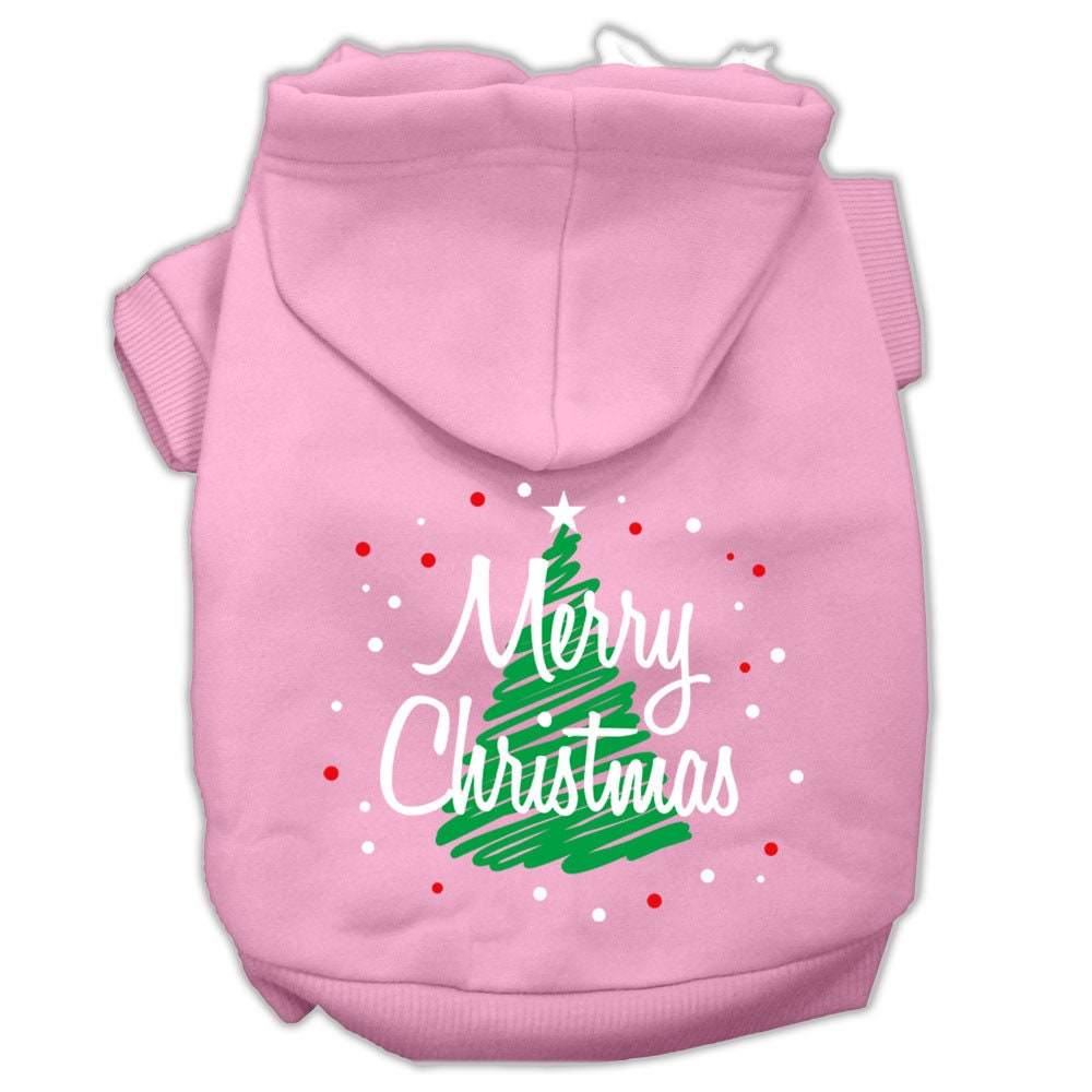 Christmas Pet Hoodie Screen Printed, "Scribble Merry Christmas"