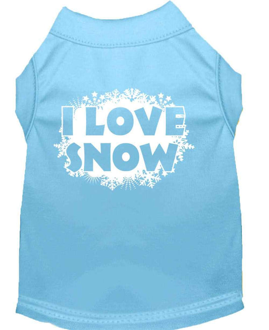 Christmas Pet Shirt, "I Love Snow"
