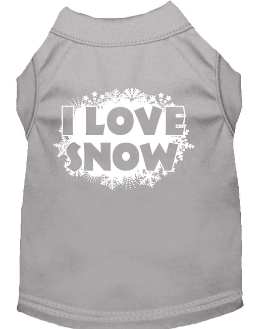 Christmas Pet Shirt, "I Love Snow"