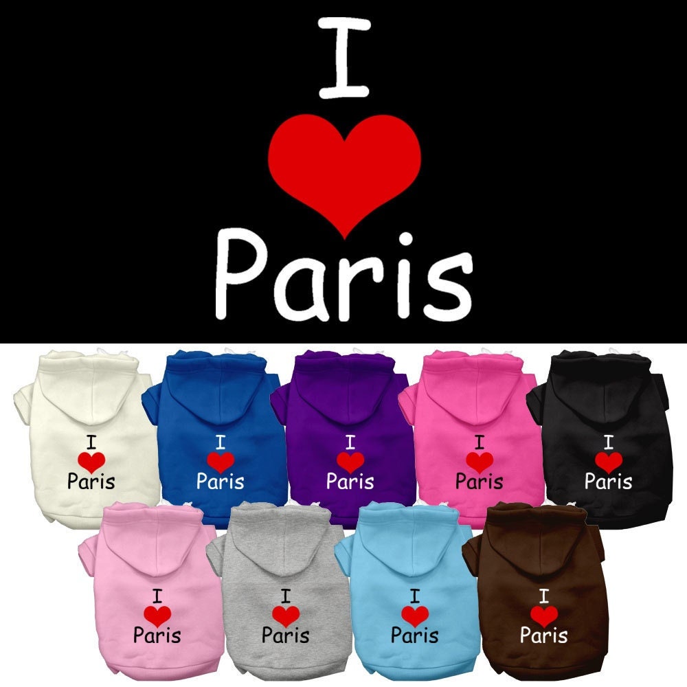 Pet Hoodie "I Love Paris"