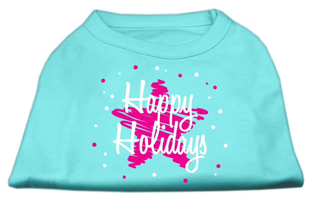 Christmas Pet Shirt, "Scribble Happy Holidays"