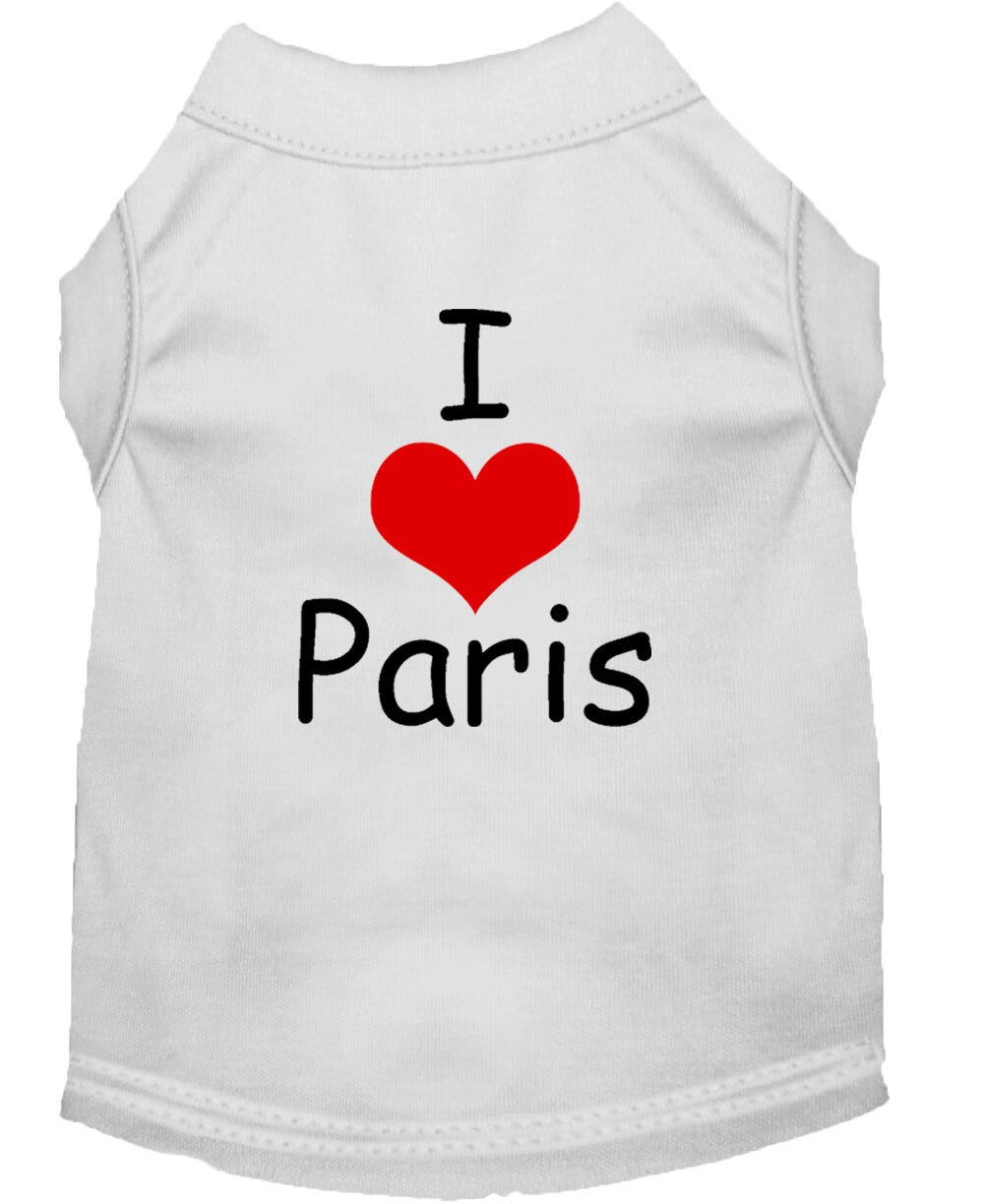 Pet Shirt "I Love Paris"