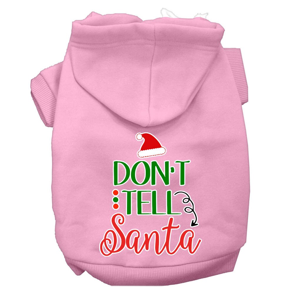 Christmas Pet Hoodie, "Don't Tell Santa"