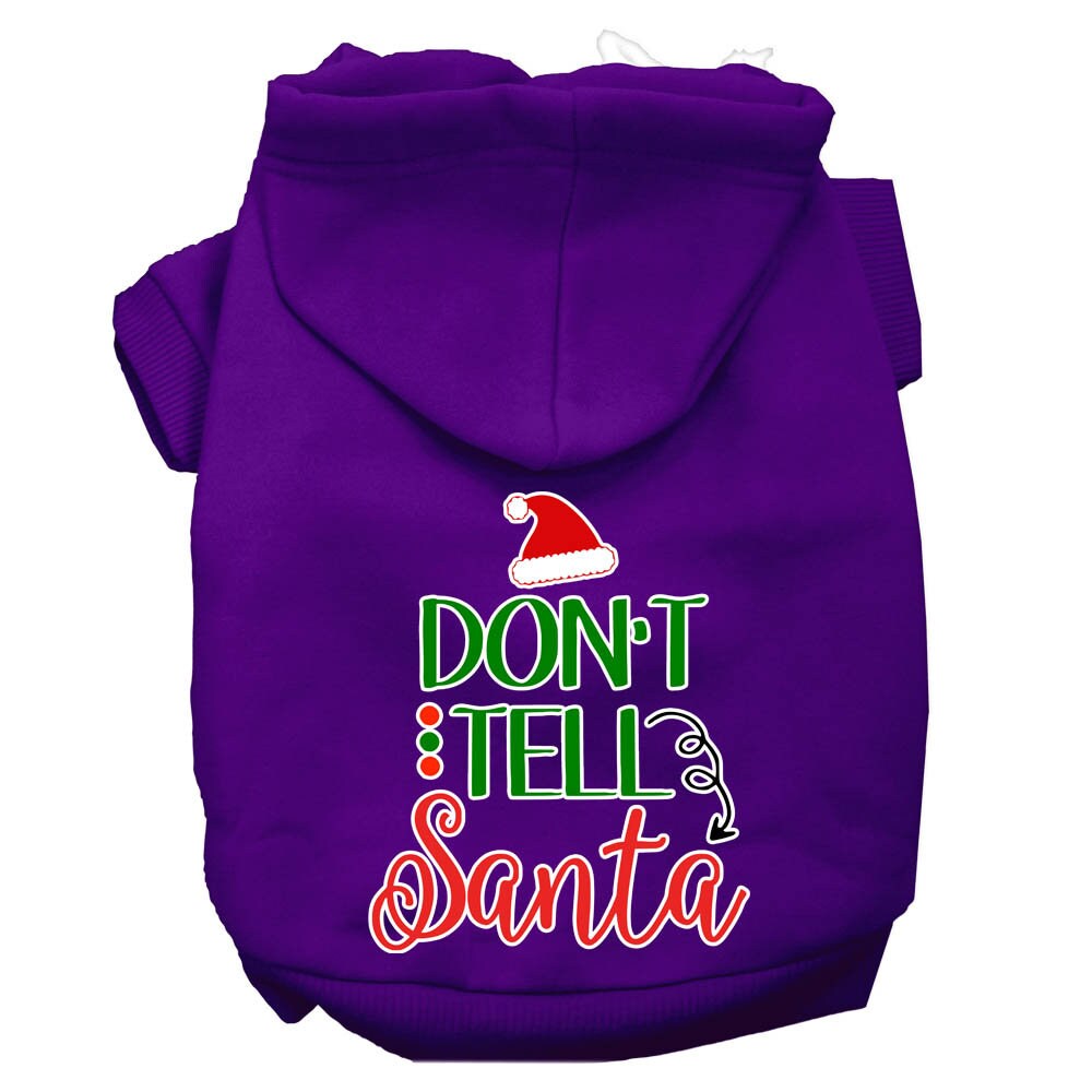 Christmas Pet Hoodie, "Don't Tell Santa"