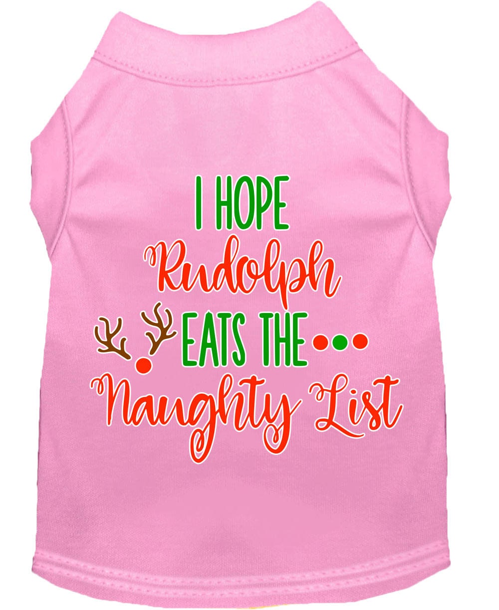 Christmas Pet Dog & Cat Shirt, "I Hope Rudolph Eats The Naughty List"