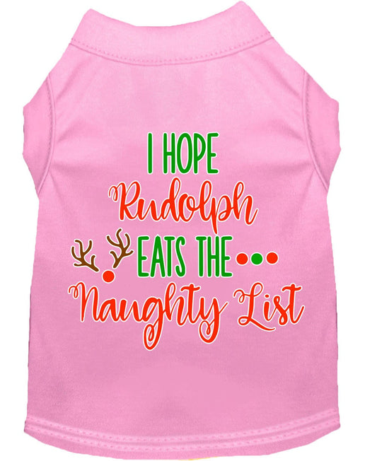 Christmas Pet Dog & Cat Shirt, "I Hope Rudolph Eats The Naughty List"
