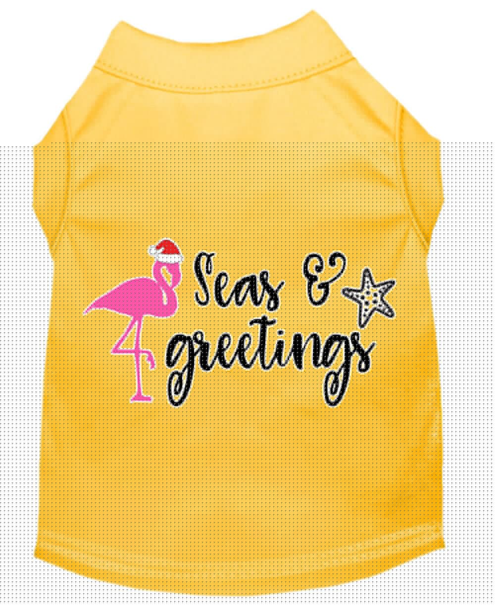 Christmas Pet Dog & Cat Shirt Screen Printed, "Seas and Greetings"