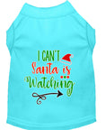 Load image into Gallery viewer, Christmas Pet Dog & Cat Shirt Screen Printed, "I Can't, Santa is Watching"
