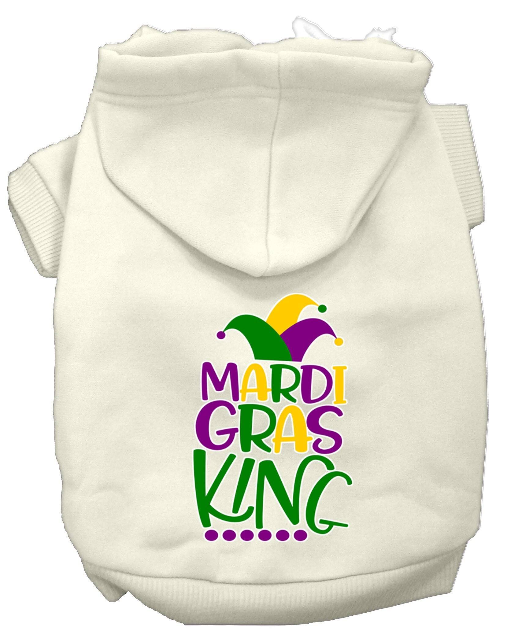 Pet Dog & Cat Hoodie Screen Printed, "Mardi Gras King"