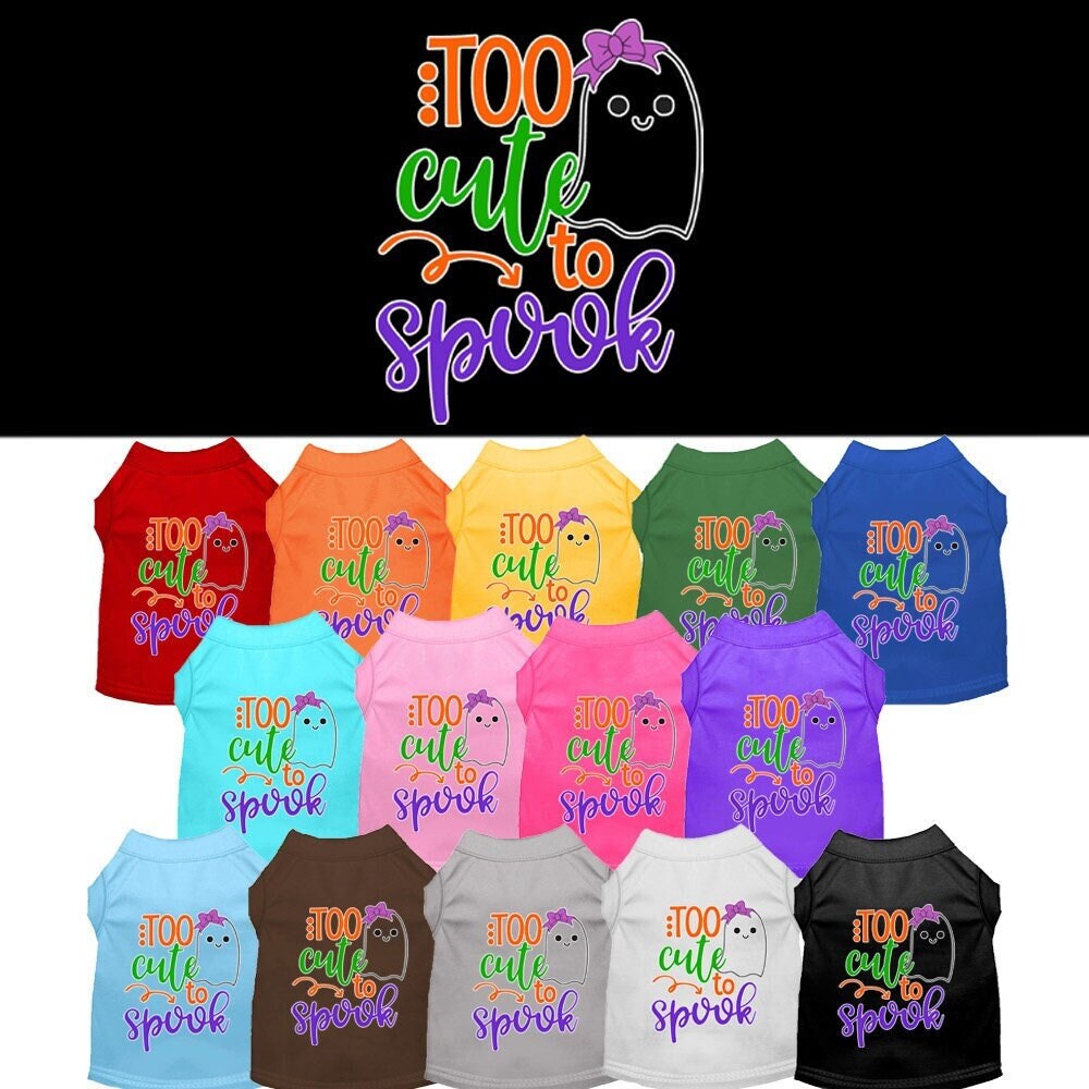Halloween Pet Dog & Cat Shirt, "Too Cute To Spook - Girly Ghost"