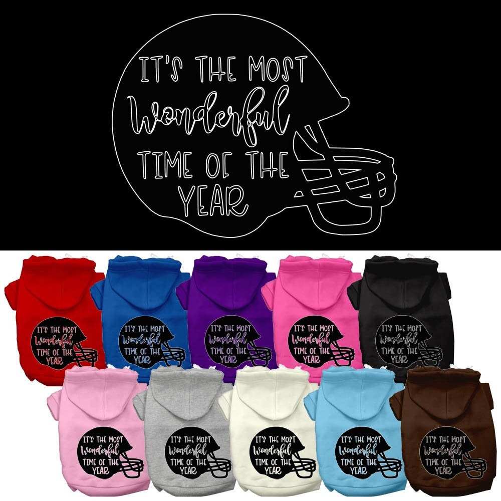 Pet, Dog and Cat Hoodie, "Most Wonderful Time Of The Year (Football)"