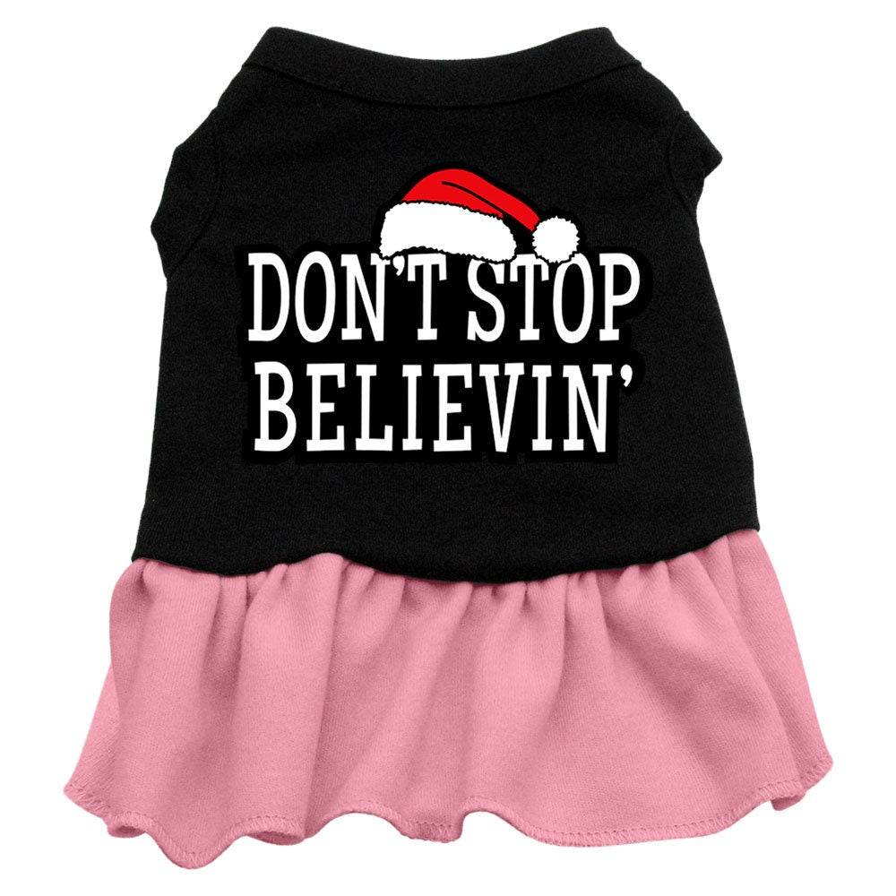 Christmas Pet Dress Screen Printed, "Don't Stop Believin"