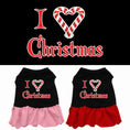 Load image into Gallery viewer, Christmas Pet Dress Screen Printed, "I Love Christmas"
