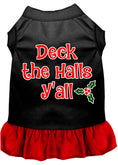 Load image into Gallery viewer, Christmas Pet Dress Screen Printed, "Deck The Halls Y'all"
