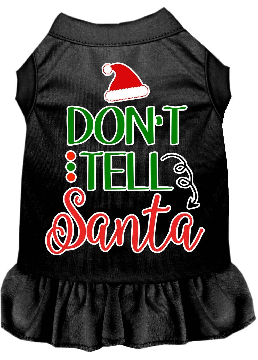 Christmas Pet Dress Screen Printed, "Don't Tell Santa"