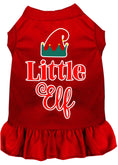 Load image into Gallery viewer, Christmas Pet Dress Screen Printed, "Little Elf"
