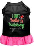 Load image into Gallery viewer, Christmas Pet Dress Screen Printed, "I Can't, Santa Is Watching"
