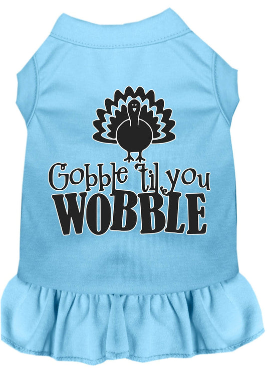 Thanksgiving Pet Dress "Gobble Til You Wobble"