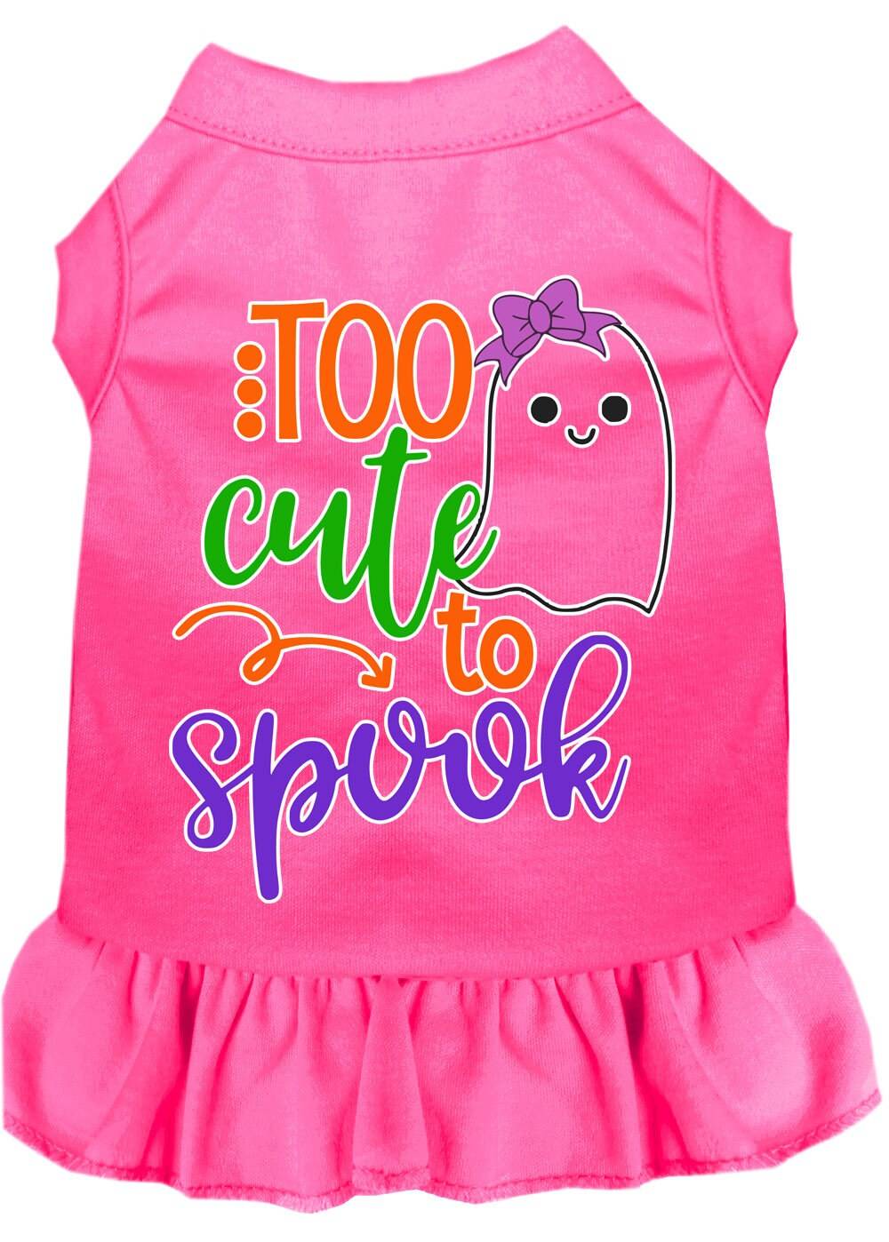 Halloween Pet Dog & Cat Dress, "Too Cute To Spook - Girly Ghost"