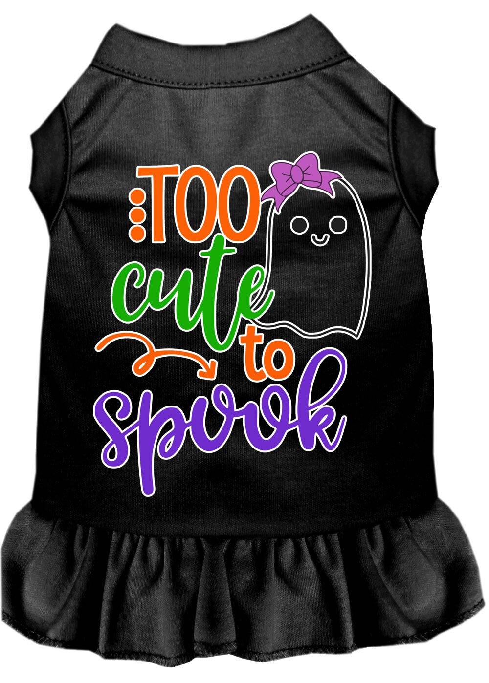 Halloween Pet Dog & Cat Dress, "Too Cute To Spook - Girly Ghost"
