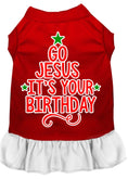Load image into Gallery viewer, Christmas Pet Dress Screen Printed, "Go Jesus, It's Your Birthday"
