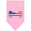 Load image into Gallery viewer, Pet and Dog Bandana Screen Printed, "Bone Shaped American Flag"
