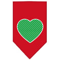 Load image into Gallery viewer, Pet and Dog Bandana Screen Printed, "Green Swiss Dot Heart"
