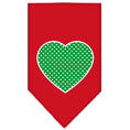 Load image into Gallery viewer, Pet and Dog Bandana Screen Printed, "Green Swiss Dot Heart"
