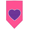Load image into Gallery viewer, Pet and Dog Bandana Screen Printed, "Purple Swiss Dot Heart"

