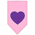 Load image into Gallery viewer, Pet and Dog Bandana Screen Printed, "Purple Swiss Dot Heart"
