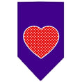 Load image into Gallery viewer, Pet and Dog Bandana Screen Printed, "Red Swiss Dot Heart"
