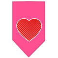 Load image into Gallery viewer, Pet and Dog Bandana Screen Printed, "Red Swiss Dot Heart"
