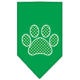 Load image into Gallery viewer, Pet and Dog Bandana Screen Printed, "Green Swiss Dot Paw"
