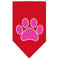 Load image into Gallery viewer, Pet and Dog Bandana Screen Printed, "Pink Swiss Dot Paw"
