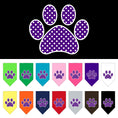 Load image into Gallery viewer, Pet and Dog Bandana Screen Printed, "Purple Swiss Dot Paw"
