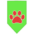 Load image into Gallery viewer, Pet and Dog Bandana Screen Printed, "Red Swiss Dot Paw"
