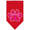 Load image into Gallery viewer, Pet and Dog Bandana Screen Printed,  "Pink Argyle Paw"
