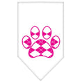 Load image into Gallery viewer, Pet and Dog Bandana Screen Printed,  "Pink Argyle Paw"
