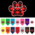Load image into Gallery viewer, Pet and Dog Bandana Screen Printed, "Red Argyle Paw"
