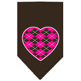 Load image into Gallery viewer, Pet and Dog Bandana Screen Printed, "Pink Argyle Heart"

