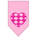 Load image into Gallery viewer, Pet and Dog Bandana Screen Printed, "Pink Argyle Heart"
