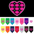 Load image into Gallery viewer, Pet and Dog Bandana Screen Printed, "Pink Argyle Heart"
