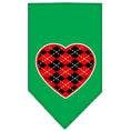 Load image into Gallery viewer, Pet and Dog Bandana Screen Printed, "Red Argyle Heart"
